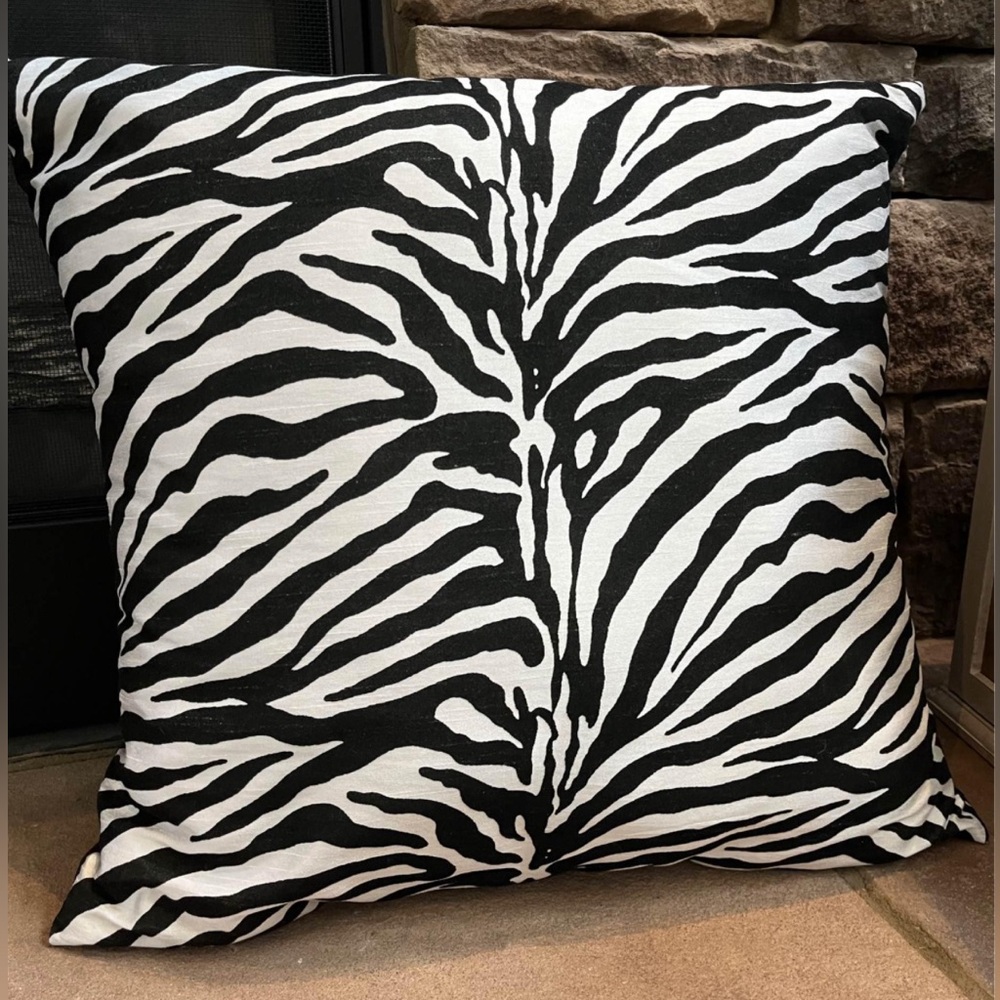 Black & White Zebra Print Decorative Throw Pillow